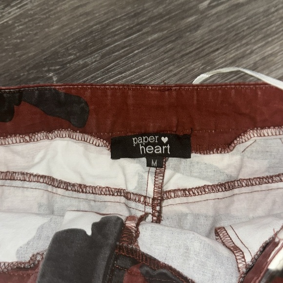 Paper Heart Red, Black & White Camo Cargo Pants - Size Medium - Picture 7 of 10
